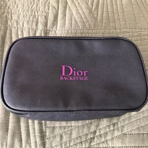 Dior Backstage Black Cosmetic Bag with Pink Logo